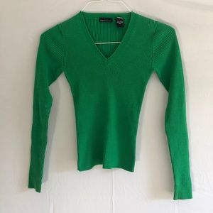 Green vneck sweater